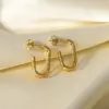 Wholesale Fashion Geometric Plating 304 Stainless Steel No Inlaid PVD Coated Earrings