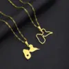 Wholesale Jewelry Vintage Style Map Guadeloupe Map 201 Stainless Steel 304 Stainless Steel Plating Pendant Necklace