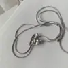 Wholesale Long Chain Liquid Metal Heart Sweater Necklace Adjustable Cool Sweet Titanium Steel Non-Fading For Women