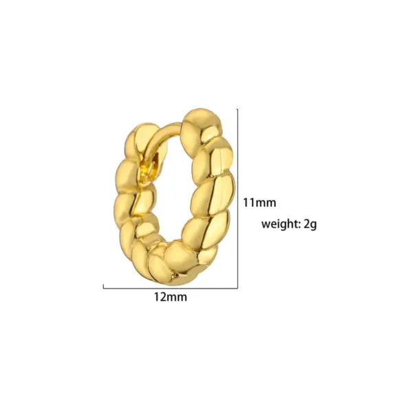 Wholesale 1 Pair Fashion Twist Plating Copper Gold Plated Earrings