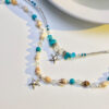 Wholesale Holiday style beaded shell starfish necklace for women ins Korean style personalized light luxury clavicle chain New niche accessories
