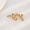 Ion Plating (IP) 18K Gold Plated Beads Solid Color 304 Stainless Steel Classic Style Waterproof Non Tarnish Ear Studs