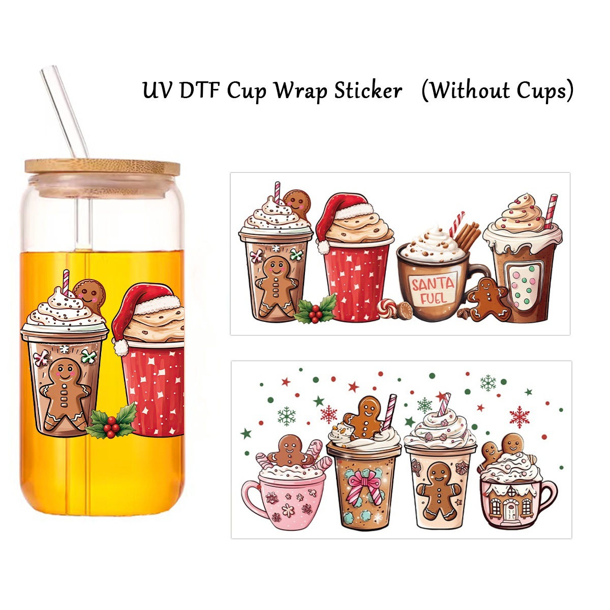 Wholesale Christmas 16oz c sticker glass sticker crystal sticker