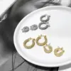 Wholesale 304 Stainless Steel Geometric PVD Coated Rhinestones Real Gold Plated 18K Gold Retro Waterproof Non Tarnish Surgical Steel Gold Earrings