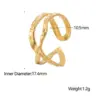 Wholesale PVD Coated Real Gold Plated Irregular Stainless Steel Fashion Waterproof Non Tarnish Open Ring