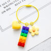 Wholesale Candy Bell Bag Jewelry Car Key Ring Cartoon Love Creative Gift Rainbow Building Blocks Keychain Pendant