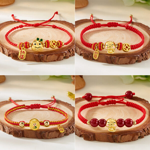 Wholesale 2025 Year of the Snake, Year of the Life, Red Rope for Fortune, Nafu Handmade Woven Bracelet for Women
