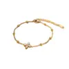 Wholesale Fashionable Titanium Steel Four-leaf Clover Zirconia Necklace Non-fading Titanium Steel Flower Bracelet For Women Luxury Style