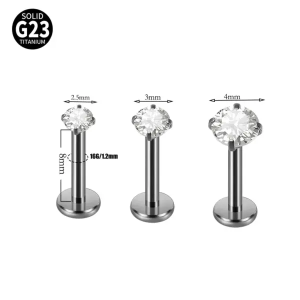 Wholesale 1 Piece Lip Rings Formal Sweet Simple Style Round Titanium Alloy Polishing Zircon Ear Cartilage Rings & Studs