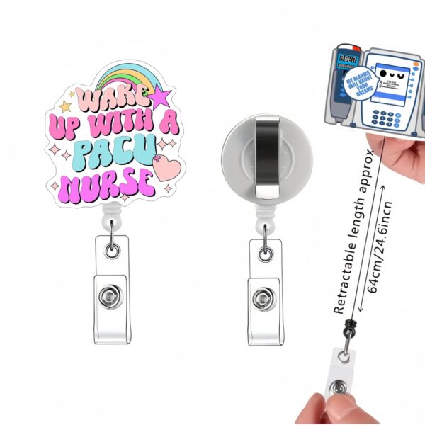 Wholesale Cross-border Hot-selling Doctors and Nurses Acrylic Easy-pull Buckle Set Medical Chest Card Accessories Retractable Work Card Clip