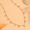 Wholesale 304 Stainless Steel Round Water Droplets Eye PVD Coated Rhinestones Shell 18K Real Gold Plated Cute Sweet Waterproof Non Tarnish Inlay Gold Bracelets Necklace