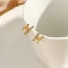 Wholesale PVD Coated Real Gold Plated 18K Gold Geometric 304 Stainless Steel Simple Style Waterproof Non Tarnish Ear Studs