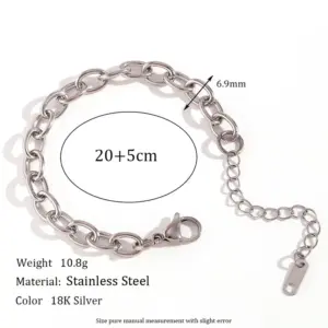 6.9mm Cross Chain-Steel Anklet-20cm+5cm