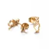 Wholesale PVD Coated 18K Gold Real Gold Plated Geometric 304 Stainless Steel Simple Style Korean Style Waterproof Non Tarnish Ear Studs