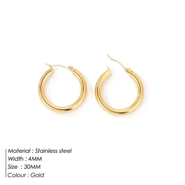 Vacuum Plating Real Gold Plated Geometric 304 Stainless Steel Fashion Waterproof Non Tarnish Earrings