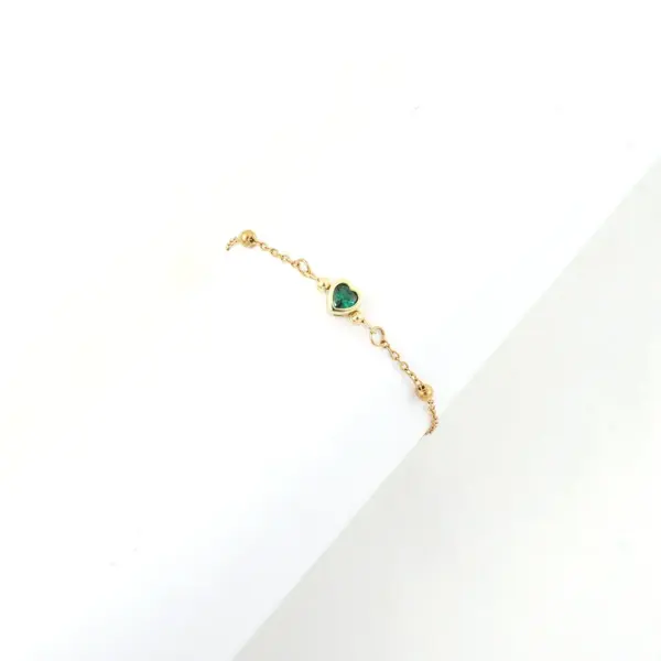 PVD Coated Real Gold Plated Heart Shape 201 Stainless Steel Copper Elegant Simple Style Classic Waterproof Non Tarnish Bracelets