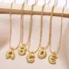 Wholesale Copper Gold Plated Simple Style Letter Pendant Necklace