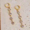 Wholesale Fashion Geometric Plating 304 Stainless Steel Artificial Gemstones 16K Gold Plated White Gold Plated Gold Plated Stainless Steel Earrings