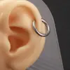 1 Piece Stainless Steel Stone-Free Ear Cartilage Rings & Studs Solid Color Plating 18K Real Gold Plated