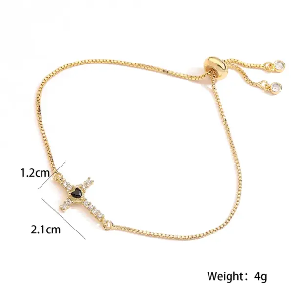 Wholesale Jewelry Retro Simple Style Cross Copper Bracelets Box Chain