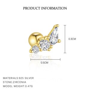 E4663-gold color/pair / 925 silver