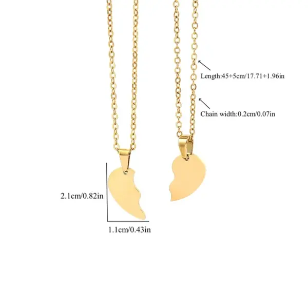 Wholesale PVD Coated Real Gold Plated Heart Shape 201 Stainless Steel 304 Stainless Steel Elegant Simple Style Classic Style Waterproof Non Tarnish 201 Stainless Steel Pendant Necklace