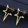 Wholesale PVD Coated 18K Gold Real Gold Plated Star 304 Stainless Steel Fashion Waterproof Non Tarnish Drop Earrings