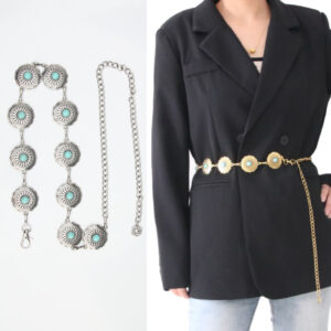 oly-bb7e8adfe7a5d8cd8cb4909eda52c06e Wholesale Fashion Retro Metal Pattern Waist Chain Women's Versatile ess Suit Aessories Agate Stone Decorative Belt