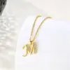 oly-bb7fb42b77870d554f1c1024bb06fd83 Wholesale Water Plating Vacuum Real Gold Plated 18K Letter 304 Stainless Steel Titanium Fashion Waterproof Non Tarnish 201 Pendant Necklace