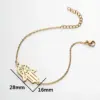 PVD Coated 18K Gold Real Gold Plated Palm Heart Shape 201 Stainless Steel Fashion Waterproof Non Tarnish 201 Stainless Steel Bracelets