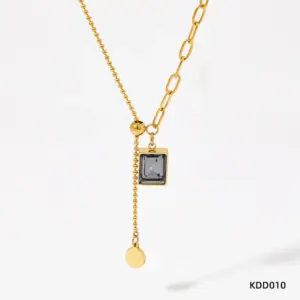 Kdd010 Gold + Black Glass / 14K