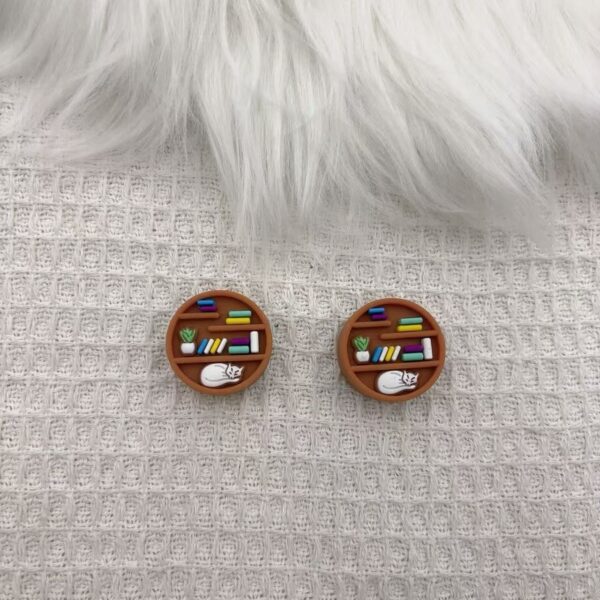 Wholesale Cross-border hot new silicone creative beads round bookshelf silicone beaded loose beads factory wholesale in stock