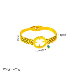 Golden Hollow Eye Bracelet (Turkish Coins Can Be Placed)