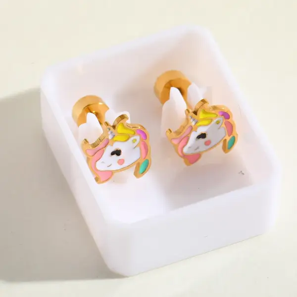 Ion Plating (IP) Real Gold Plated 18K Gold Shamrock Animal 304 Stainless Steel Cute Lady Streetwear Waterproof Non Tarnish Ear Studs
