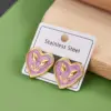 Wholesale Ins Style Heart Shaped Stainless Steel 304 Earrings Women's Casual Weekend Daily Use Vacuum Plated Gold Finish Drop Ear Studs