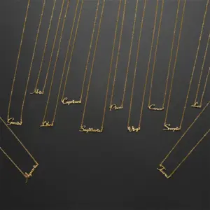 Wholesale PVD Coated 18K Gold Real Plated Letter Constellation 201 Stainless Steel Modern Style Classic Waterproof Non Tarnish Pendant Necklace
