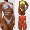 Wholesale Yiman 2020 European and American New Sexy Strap bikini Colorful Women's Swimsuit AliExpress bikini