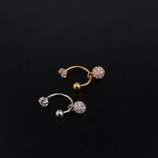 316L Stainless Steel Copper Zircon Ear Cartilage Rings & Studs Geometric Waterproof Non Tarnish Surgical Steel