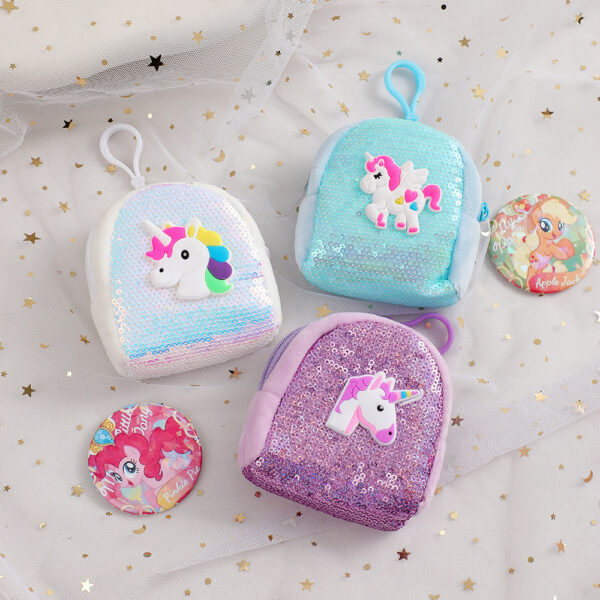 Wholesale New Sequin Unicorn Coin Purse Children's Portable Coin Headset Storage Bag