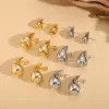 304 Stainless Steel Copper Geometric Electroplating PVD Coated 14K Gold Plated Elegant Luxurious Classic Style Plating Ear Studs