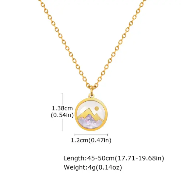 PVD Coated Real Gold Plated 18K Gold Mountain 201 Stainless Steel Elegant Simple Style Streetwear Waterproof Non Tarnish 201 Stainless Steel Pendant Necklace