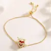 Wholesale Jewelry Vintage Style Classic Style Heart Shape Copper Zircon 18K Gold Plated Bracelets Box Chain