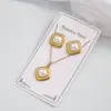 Wholesale 304 Stainless Steel Pearl Imitation Necklace Earring Set Round Square Casual Holiday Modern Polished Plated Jewelry Accessories
