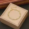 Ion Plating (IP) 18K Gold Real Gold Plated Grain 304 Stainless Steel Casual Commute Waterproof Non Tarnish 304 Stainless Steel Bracelets