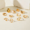 Wholesale Imitation pearl irregular vintage hollow ring set