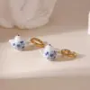 Wholesale Ion Plating (IP) 18K Gold Plated Cup Plate Teapot 304 Stainless Steel Ceramics Elegant Classical Waterproof Non Tarnish Drop Earrings