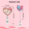 Wholesale New Acrylic Glitter Valentine's Day Love Dinosaur Retractable Rotating Badge Reel Medical Lover Easy Pull Buckle