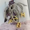 Brass 18K Gold Plated Beaded Letter Drawstring Bracelets