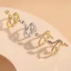 Wholesale Cute Sweet Simple Style Snake Copper 14k Gold Plated White Gold Plated Zircon Open Rings In Bulk