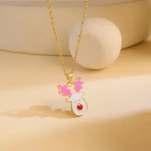 Xl1362 Cute Little Dear Necklace / Gold